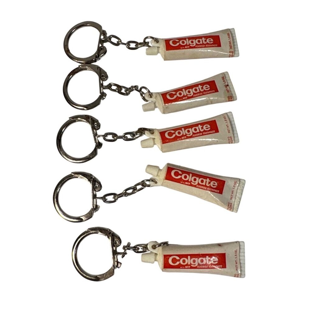 Colgate Toothpaste Tube Keychain Minature Set Of 5 Collectible Novelty Items